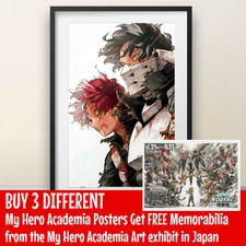 Todoroki & Iida Art by Horikoshi - 11x17" Print - My Hero Academia Boku No Hero