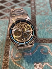 Orologio uomo meccanico automatico a vista scheletrato acciaio Luminoso Skeleton