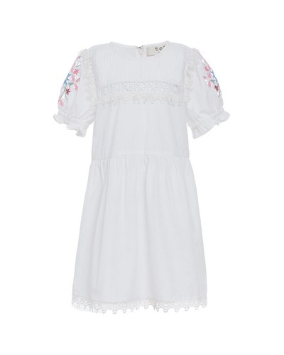 Sea New York Beena Embroidery Puff Sleeve Dress