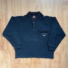 Hugo Boss Twenty Vintage 70er  Sweater Henley Shirt Pullover Wollmix - L