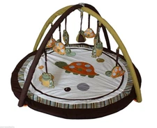 Portable Play Gym Activity Mat with Toys for Newborn Baby Toddlers - Turtle Frog