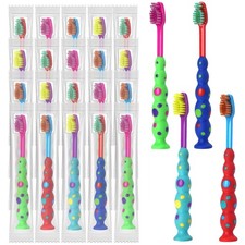 100 Pack Kids Toothbrush Bulk Soft Bristles Toddler Cute Toothbrush with Suct...