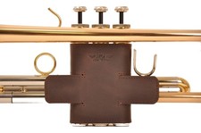 Trumpet Valve Guard Genuine Leather of protection and comfort Guard, Dark br...