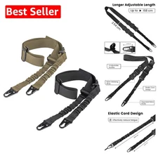 Two-Point Rifle Sling - Adjustable Length & Metal Hook – 62" Nylon Strap