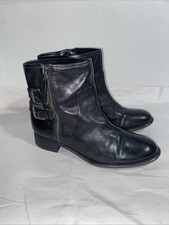 NINE WEST - JUSTTHIS - Women's Ankle Boots - BLACK Leather - Size 7 1/2 M