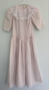 Gunne Sax By Jessica Mcclintock Cotton Lace Collar Vintage Prairie Dress Size 3