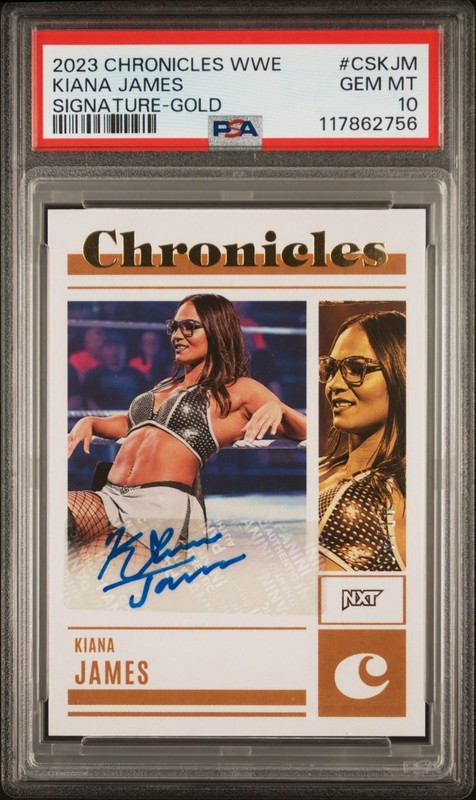 Kiana James 2023 Chronicles WWE Signature Gold 8/10 Auto Rookie PSA 10 Gem Mint
