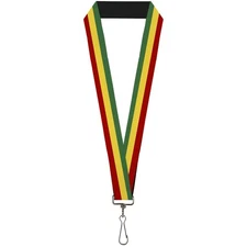 Buckle-Down Lanyard-1.0"-Rasta 22" x 1" Multicolor