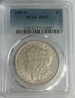 1885-O U.S. Silver Morgan Dollar Coin MS63 PCGS Certified