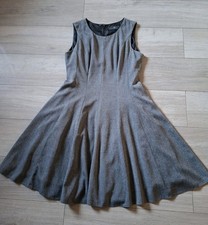 Next Black & Grey Fleck Stretch Flared Dress Workwear Office Smart Casual UK14