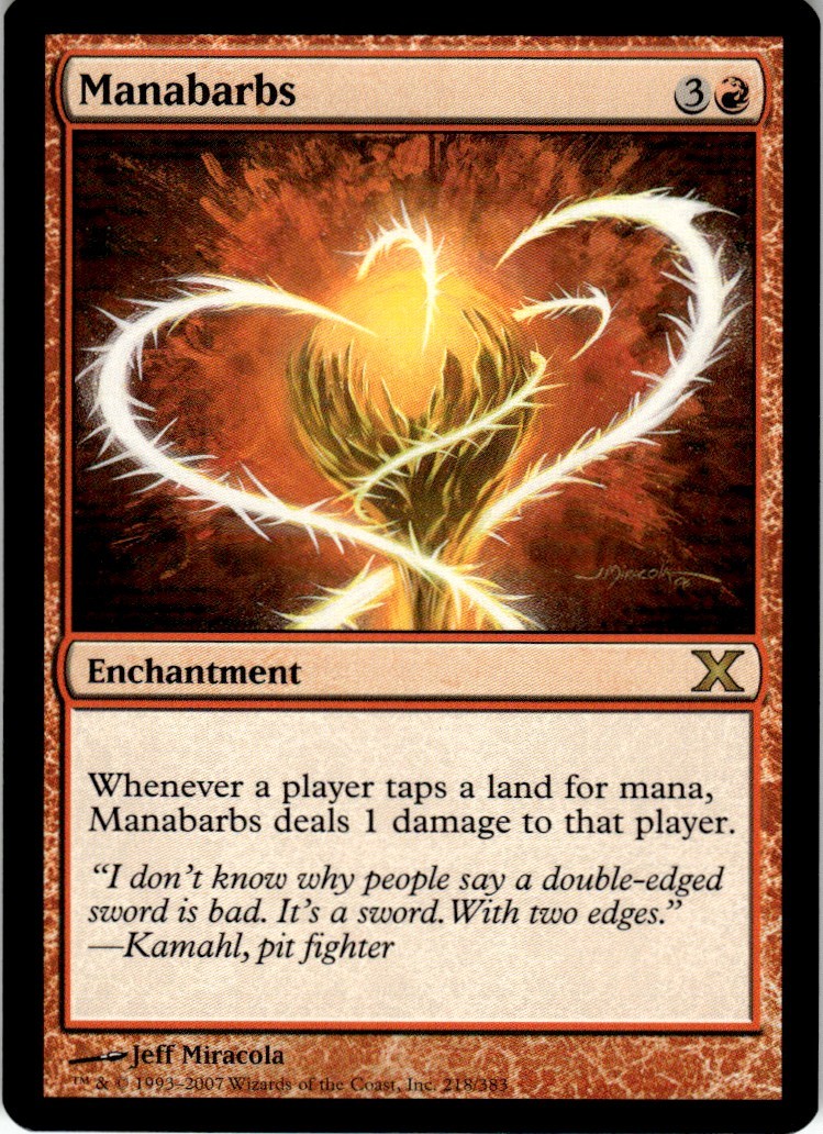 2007 Tenth Edition Magic The Gathering Manabarbs 218/383 NM