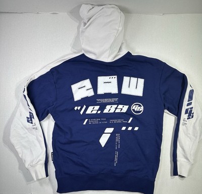 G-Star RAW e.89 Sobiru Loose Hoodie White Blue Size M NWT Colorblock $150