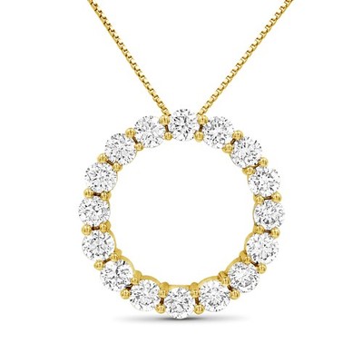 Diamonair 3.00 CT Round Cut F/VS+ Lab Grown Diamond Sterling Silver Necklace