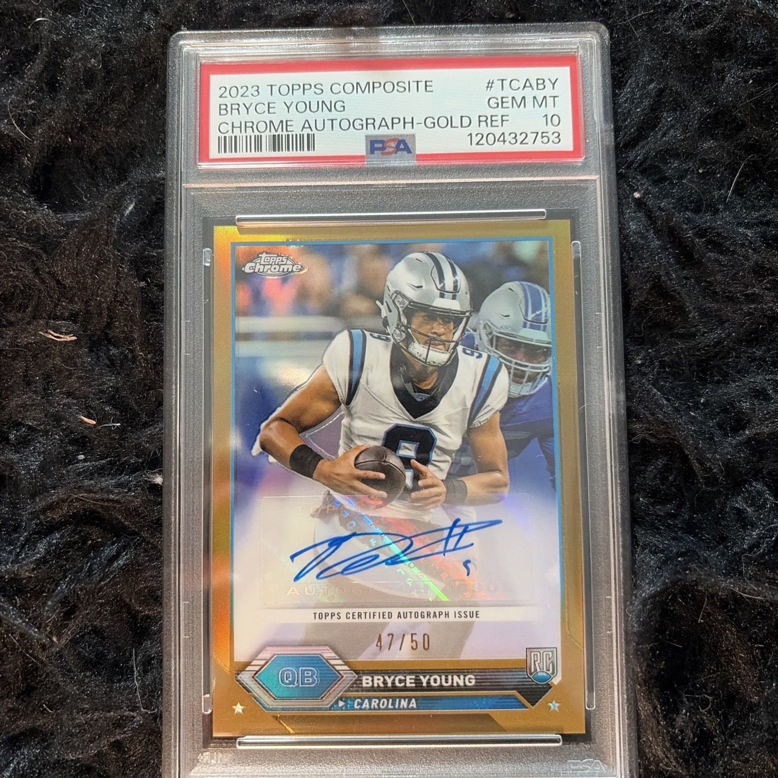 Bryce Young Topps Composite Topps Chrome Autographs #TCABY Gold Refractor