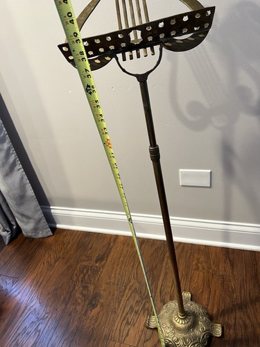 Antique Solid Brass Music Stand Musical Conductor Decor Restaurant Event - Picture 11 of 12