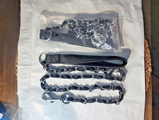 LOT OF 2 - Chain Dog Leash Chew Proof Metal and Nylon Rope Pet Dog Leash Padded