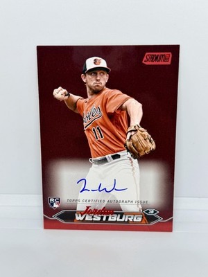 JORDAN WESTBURG Rookie 2024 Topps Stadium Club Red Auto /50 Orioles RC #SCBA-JW