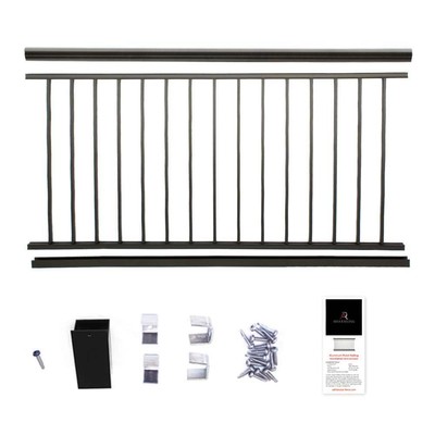 Aria Railing 36'' x 69.43'' Black Powder Coated Aluminum Preassembled Deck Railing
