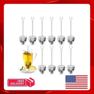 10 Pcs Heart Tea Infuser for Loose Leaf Tea Steeper   Rust-Resistant Stainless S