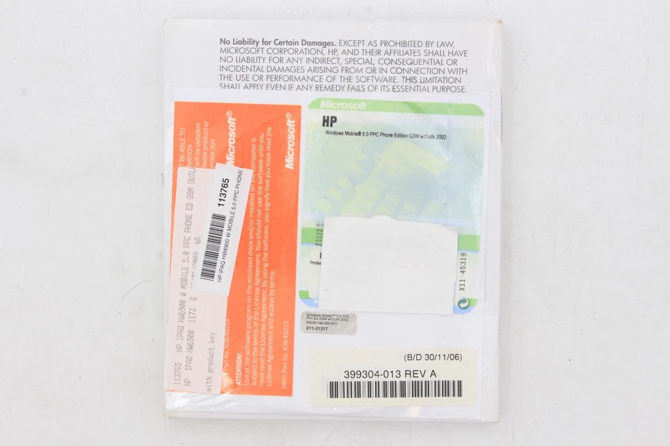 HP IPAQ HW6900 WINDOWS MOBILE 5.0 Operating System POCKET PC OS Phone Edition - Image 2 of 3