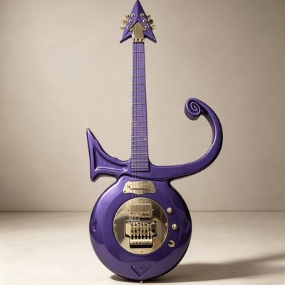 Custom Prince Love Symbol Purple Electric Guitar Floyd Rose Tremolo Ship US
