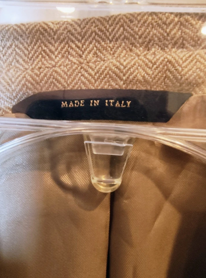 Chaqueta Blazer Brooks Brothers Para Hombre 40S Beige Espiga Seda/Lana/Lino Italia Foto 4 de 4