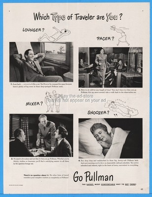 1949 PULLMAN Sleeping PASSENGER Lounge Train Observation CAR Railroad Ad