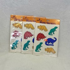 Vintage Hallmark Stickers Dinosaurs NEW Sealed 3 Sets 1980s