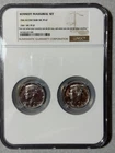 1964 KENNEDY INAUGURAL 2 Coin Set 50C *SILVER* NGC PF 67 & NGC Accent Hair PF 67