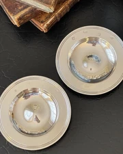 Gorgeous Asprey English Sterling Silver Armada Serving Dish Pair 4.5” c1987/93