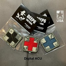 Medic Patch Military First Aid EMT EMS Responder Red Cross Hook Loop MADE IN USA