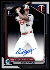2024 Bowman Draft Chrome Prospect Autographs Billy Amick Auto Minnesota Twins