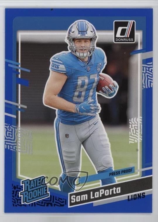 2023 Panini Donruss Rated Rookie Press Proof Blue Sam LaPorta #332 RC