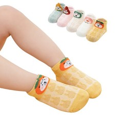 Cotton Baby Socks 5 Pairs Toddler Kids Boys Girls Summer Mesh Thin Sock 0-5Years