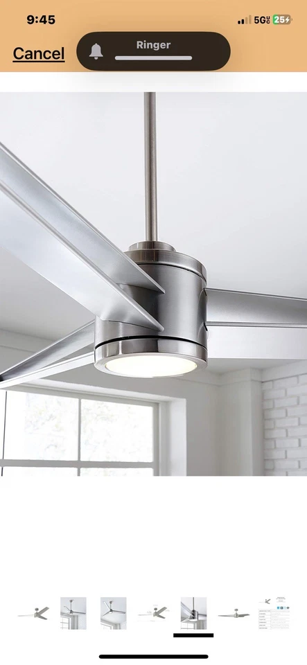 Monte Carlo 60” Ceiling Fan LED light With Remote Control Indoor or Outdoor - Image 4 of 4