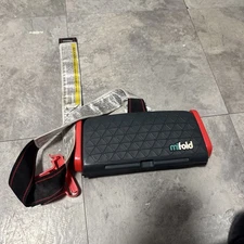 Mifold Grab-And-Go Compact Car Booster Portable Seat, 40-100 Lbs Red and Gray