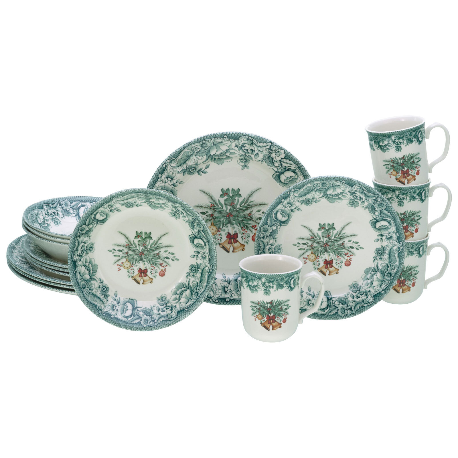 Дата создания: 16959 Weihnachten Grün, 16 tlg. Компания по производству комбайнов Steingut