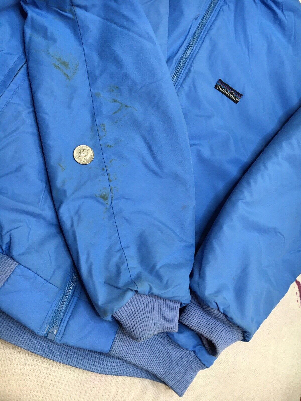 Patagonia Bomber Fleece Lined Jacket Vintage 80s Powder Blue Zip Women ...