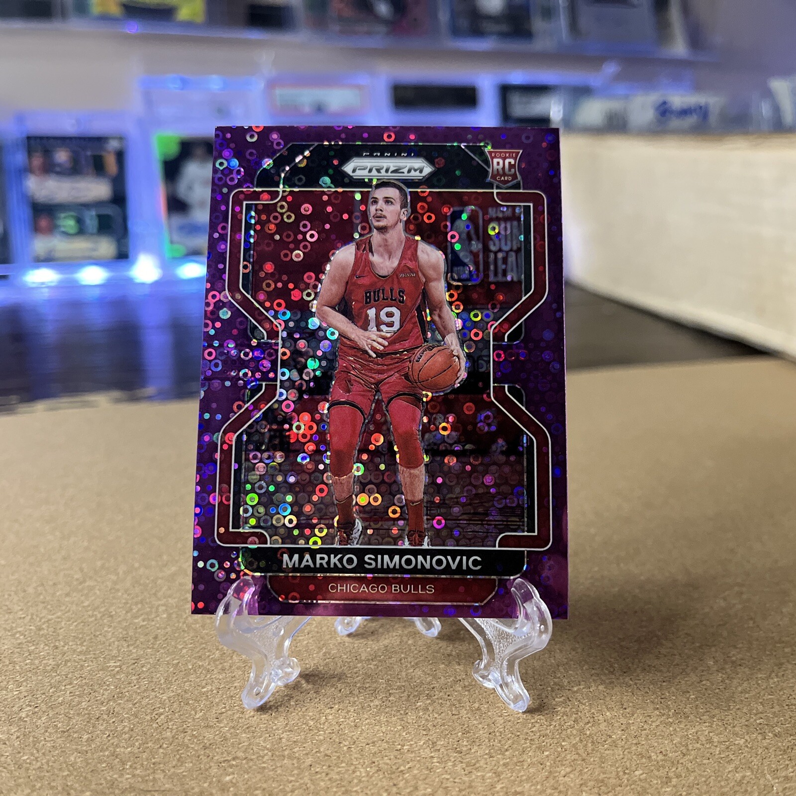 2021-22 Marko Simonovic Panini SP Purple Disco Rookie Prizm #'d /75 Bulls