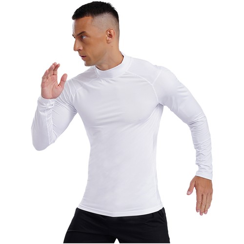Men's Compression Shirts Long Sleeve Shirt Quick Drying Sports Base-Layer Top - Picture 23 of 71