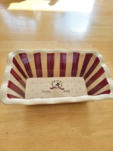 Grasslands Road Keramik Laib dunkelrot weinrot gekräuselte Felge 9 1/2" L x 6" Bx 3 1/2D - Bild 2 von 10