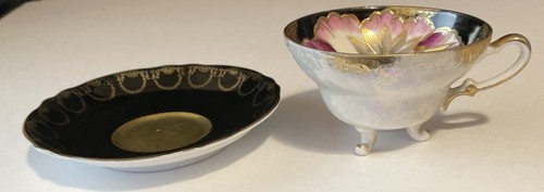 Vintage Royal Sealy Bone China Floral Tea Cup & Saucer Set Gold Accents Japan - Bild 2 von 14