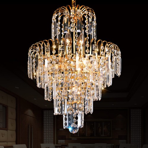 16" K9 Crystal Chandelier Modern Gold Ceiling Light Home Pendant Lighting Lamp - Picture 2 of 14