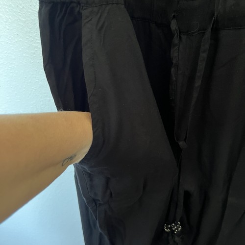 FigLeaves Luana Button Through Beach Jumpsuit Size 16 Black Tassel Detail Thin - Picture 6 of 9