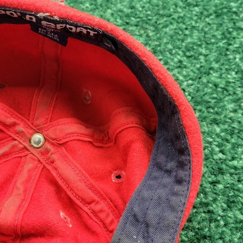 Vtg Polo Sport Ralph Lauren Wool Fitted XL Red Cap Hat Gryphon & Ski Crest USA - Picture 14 of 15