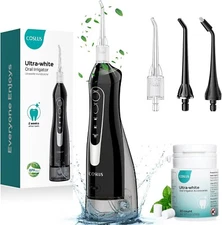 COSLUS Water Flosser Pick with 30pcs Whitening Mint Flavor Refill Combo for T...