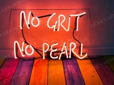 20"x16"No Grit No Pearl Neon Light Letter Sign Room Wall Hanging Nightlight Gift