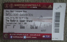 2015-16 Scunthorpe United v Sheffield United  -  League One - Used Ticket stub
