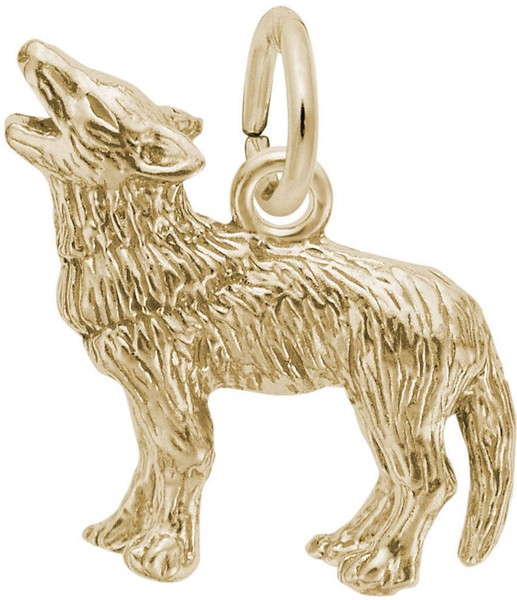 Alternate view of Gold-plated Sterling Silver Wolf Charm Rembrandt
