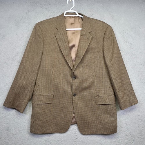 Joseph Abboud Blazer Mens 44S Silk Alpaca Wool Houndstooth Tweed Suit Jacket - Picture 3 of 22